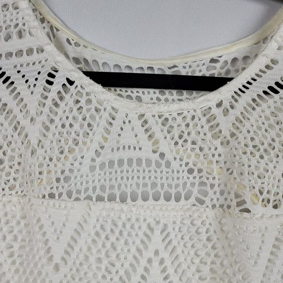 A. Byer mixed media crochet top chiffon bottom mint skirt belted cutout - Picture 6 of 8